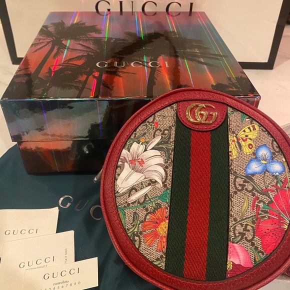 NWT Gucci Ophidia Mini Round Flora Chain-strap Backpack - Picture 8 of 8